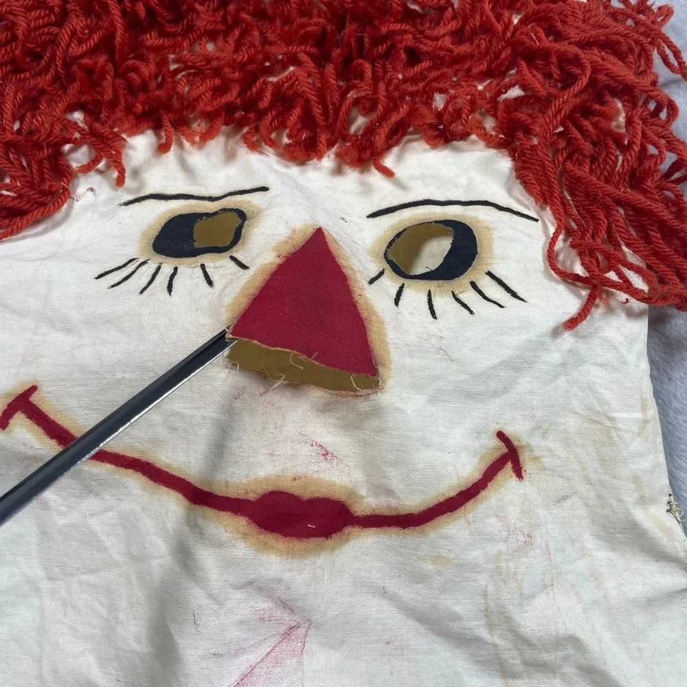Vintage Raggedy Ann Mask Pantaloons Pants Halloween Scary Horror 1970s Handmade